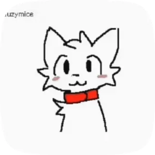 👅 Yuzymice mèo, hoạt hình, trắng, cổ áo, dễ thương, động vật telegram sticker