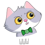 🤨 gato, pegatina, dibujo animado, animal, pajarita, lindo telegram sticker