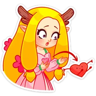❤️ Cartone animato, Cuore, Anime, Personaggio, Amore, Ragazza, Carino telegram sticker