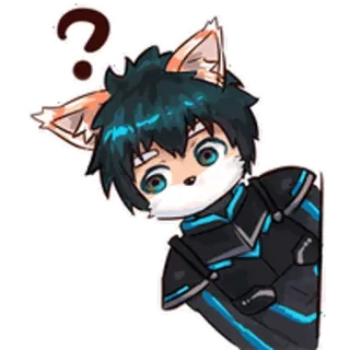 ❓ Anime, Furry, Fuchs, Frage, Charakter, Manga whatsapp sticker