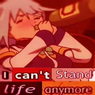 🍺 I can't Stand life anymore Аниме, Мем, Депрессия, Грустно, Мультфильм, Юмор telegram sticker