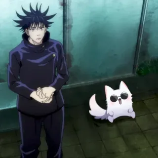 💮 Megumi Fushiguro Jujutsu Kaisen anime, manga, Megumi Fushiguro, Jujutsu Kaisen, cute, cat telegram sticker