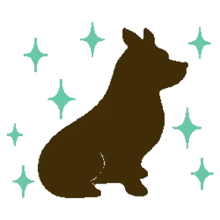 ✨ dog, corgi, pixel art, animal, pet, stars, cute telegram sticker