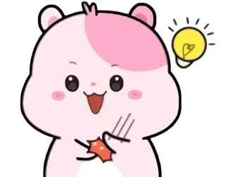 💡 hamster, imut, binatang, kartun, kawaii, bohlam, ide telegram sticker