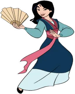 🙃 Mulan kartun, Disney, putri, wanita, penggemar telegram sticker