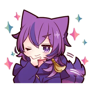 🤷‍♀ Anime, Chat, Kawaii, Mignon, Sticker, Étincelle, Personnage telegram sticker
