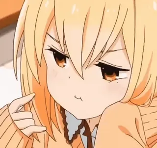 😒 Anime, Manga, Cartoon, Niedlich, Charakter, Wütend, Blonde Haare, Mädchen telegram sticker