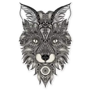 🦊 fox, animal, ornate, illustration, sticker, geometric telegram sticker