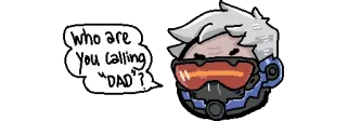 😤 Soldier: 76 Overwatch Who are you calling “DAD”? Солдат 76, Папа, Overwatch, Игра, Персонаж, Стикер whatsapp sticker