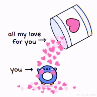 🍓 all my love
for you
you love, hearts, cute, affection, cup, cartoon telegram sticker