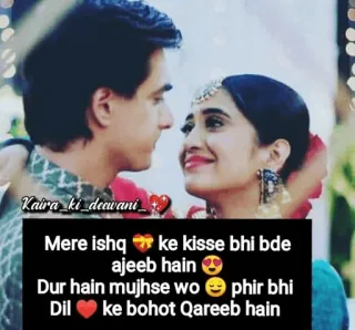 😍 Kaira_ki_deewani
Mere ishq ke kisse bhi bde
ajeeb hain
Dur hain mujhse wo phir bhi
Dil ke bohot Qareeb hain cinta, romantis, hindi, kasih sayang, pasangan telegram sticker