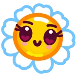 🌼 꽃, 이모지, 귀여운, 만화, 행복한, 귀여움 telegram sticker