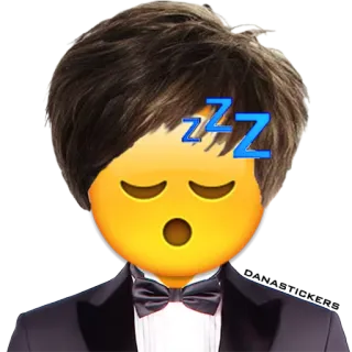 😴 Эмодзи, Спит, ZZZ, Смокинг, Сонный, Мужчина, Официальный telegram sticker
