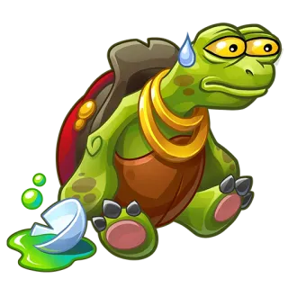 😓 Schildkröte, traurig, Tier, Reptil, Panzer, Cartoon telegram sticker