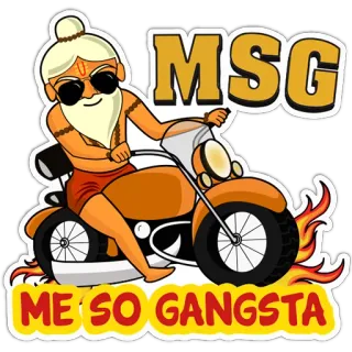 😎 MSG
ME SO GANGSTA Motorrad, Gangster, Cartoon, Sonnenbrille, Lustig, Meme telegram sticker