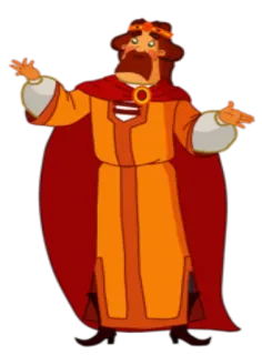 🤗 King kreskówka, król, królewski, korona, postać telegram sticker