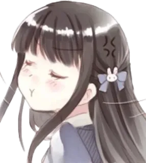 😤 动漫女孩, 可爱, 生气, 卡通, 动画, 贴纸 telegram sticker