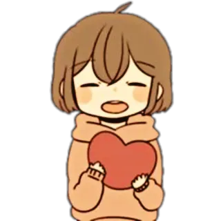 🥡 Herz, Cartoon, Liebe, süß, Chibi, Figur telegram sticker