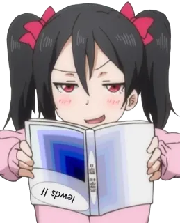 📕 lewds !! Anime, Ragazza, Leggendo, Libro, Smorfiosa, Nudi whatsapp sticker