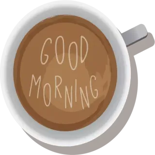 ☕️ GOOD MORNING kawa, rano, filiżanka, napój, pobudka whatsapp sticker