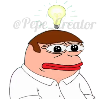🐸 Pepe @PepeCreator Mème, Pepe, Créateur, Culture web, Ampoule, Idée telegram sticker