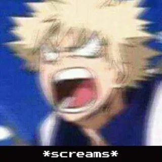 💥 *screams* anime, screaming, meme, funny, exclamation telegram sticker