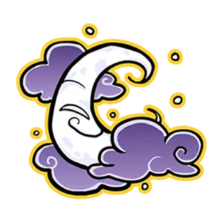🌙 lune, nuage, sommeil, nuit, céleste, météo, rêve telegram sticker