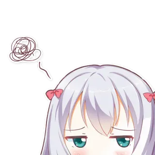 👀 anime, garota, triste, expressão, frustrada telegram sticker