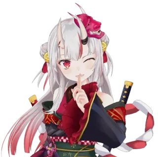 🤫 Anime, Dessin animé, Personnage, Clin d'œil, Chut, Art numérique telegram sticker