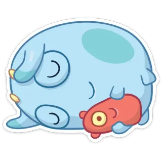 😴 Cartone animato, Carino, Animale, Pesce, Adesivo telegram sticker