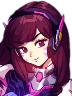 ☺️ D.Va Overwatch D.Va, Overwatch, Video game, Karakter, Gamer telegram sticker