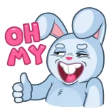 👍 OH MY coniglio, oh mio dio, meme, divertente, scioccato, espressione, pollice in su telegram sticker