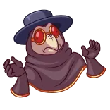 🤷‍♂️ чумной доктор, птица, шляпа, костюм, медицинский, исторический telegram sticker