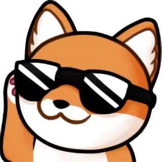 😎 raposa, desenho animado, óculos de sol, animal, adesivo, legal whatsapp sticker