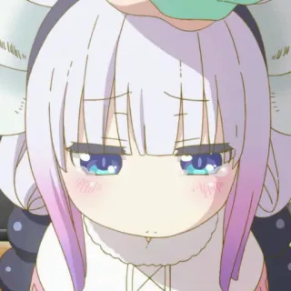 😭 Kanna Kamui Miss Kobayashi's Dragon Maid アニメ, カンナ, 悲しい, かわいい, ドラゴン, 小林さん telegram sticker