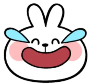 😂 conejo, conejito, riendo, emoji, dibujos animados, lindo telegram sticker