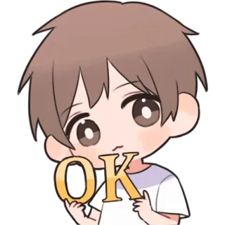 👍 OK 치비, OK, 소년, 동의, 승인 telegram sticker