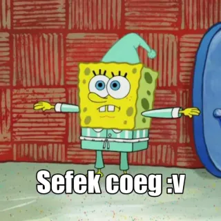 😭 Spongebob Sefek coeg :v สพันจ์บ็อบ, การ์ตูน, กลางคืน, นอนหลับ telegram sticker