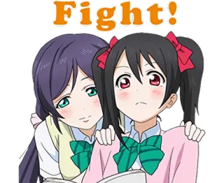 💪 Fight! 애니메이션, 싸움, 여자애들, 귀여운 telegram sticker