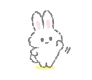 🐰 lapin, animal, mignon, blanc telegram sticker