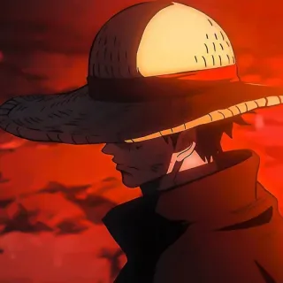 😕 Monkey D. Luffy One Piece anime, cartoon, monkey d luffy, one piece, straw hat, anime character, pirate telegram sticker