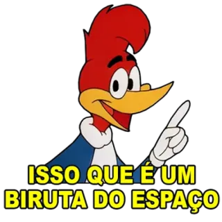 🌌 Woody Woodpecker ISSO QUE É UM BIRUTA DO ESPAÇO desenho animado, pássaro, Pica-Pau, clássico telegram sticker
