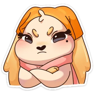 😠 милый, мультфильм, наклейка, иллюстрированный, собака whatsapp sticker
