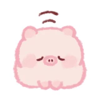 😉 돼지, 귀여운, 만화, 동물, 분홍색, 카와이 telegram sticker