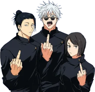 🖕 Аниме, Средний палец, Оскорбительный telegram sticker