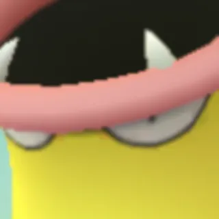 😠 amarelo, criatura, língua, dentes telegram sticker