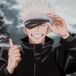 😁 Gojo Satoru Jujutsu Kaisen 五条悟, 咒术回战, 动漫, 点赞, 角色, 白发 telegram sticker