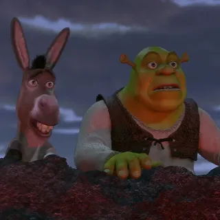 ☹️ Shrek ภาพเคลื่อนไหว, ภาพยนตร์, ลา, ตัวละคร, ยักษ์ telegram sticker