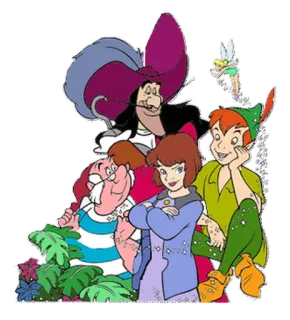 🙂 Peter Pan ปีเตอร์แพน, เวนดี้, ทิงเกอร์เบลล์, กัปตันฮุค, สมีย์, เนเวอร์แลนด์, ดิสนีย์ telegram sticker