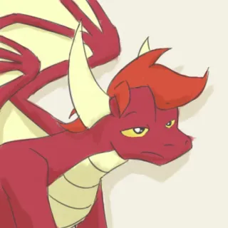 😕 smok, kreskówka, fantasy, stworzenie, mityczny, czerwony, zwierzę telegram sticker